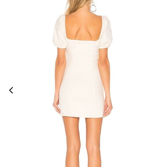 Lover + Friends JEANETTE Puff Sleeve Mini Dress in ivory size XS - Picture 3 of 10